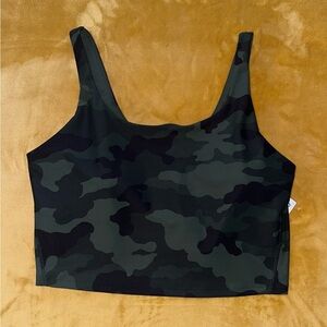 Old Navy Green Camouflage Cropped Tank with Built in Sports Bra
